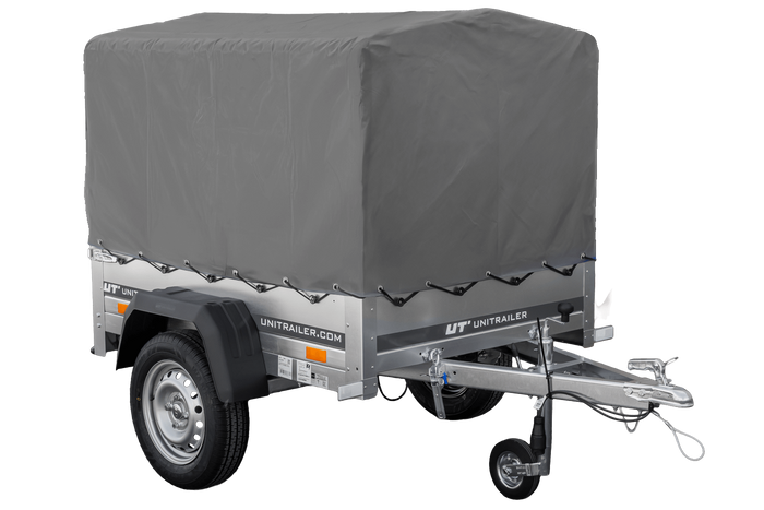 Přívěs Garden Trailer 150 KIPP s rámem H-800 a šedou plachtou