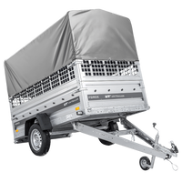 Jednonápravový přívěs 230x125 UNITRAILER FORCE 230 KIPP s pletivovými bočnicemi, rámem H-800 a šedým krytem