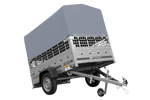 Jednonápravový přívěs 200x125 UNITRAILER GARDEN 201 KIPP s pletivovými bočnicemi, rámem H-800 a šedým krytem