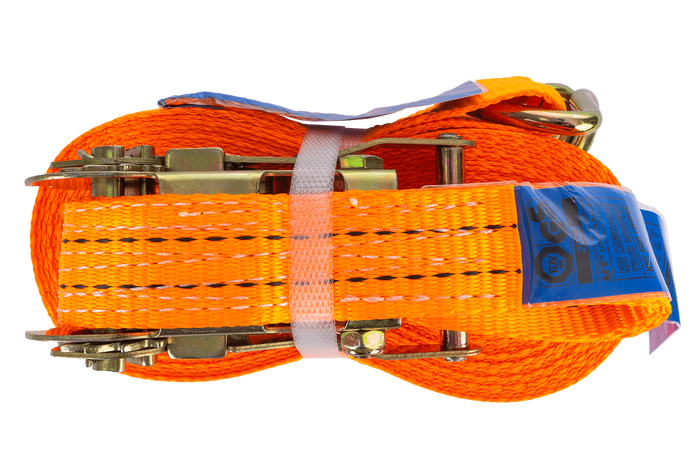 Sada čtyř oranžových přepravních pásů UNITRAILER 10m/35mm/2t s napínákem