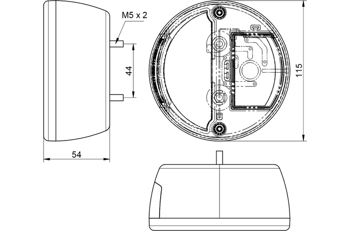 Zadní svítilna DOBPLAST DPT10, 4 univerzální funkce