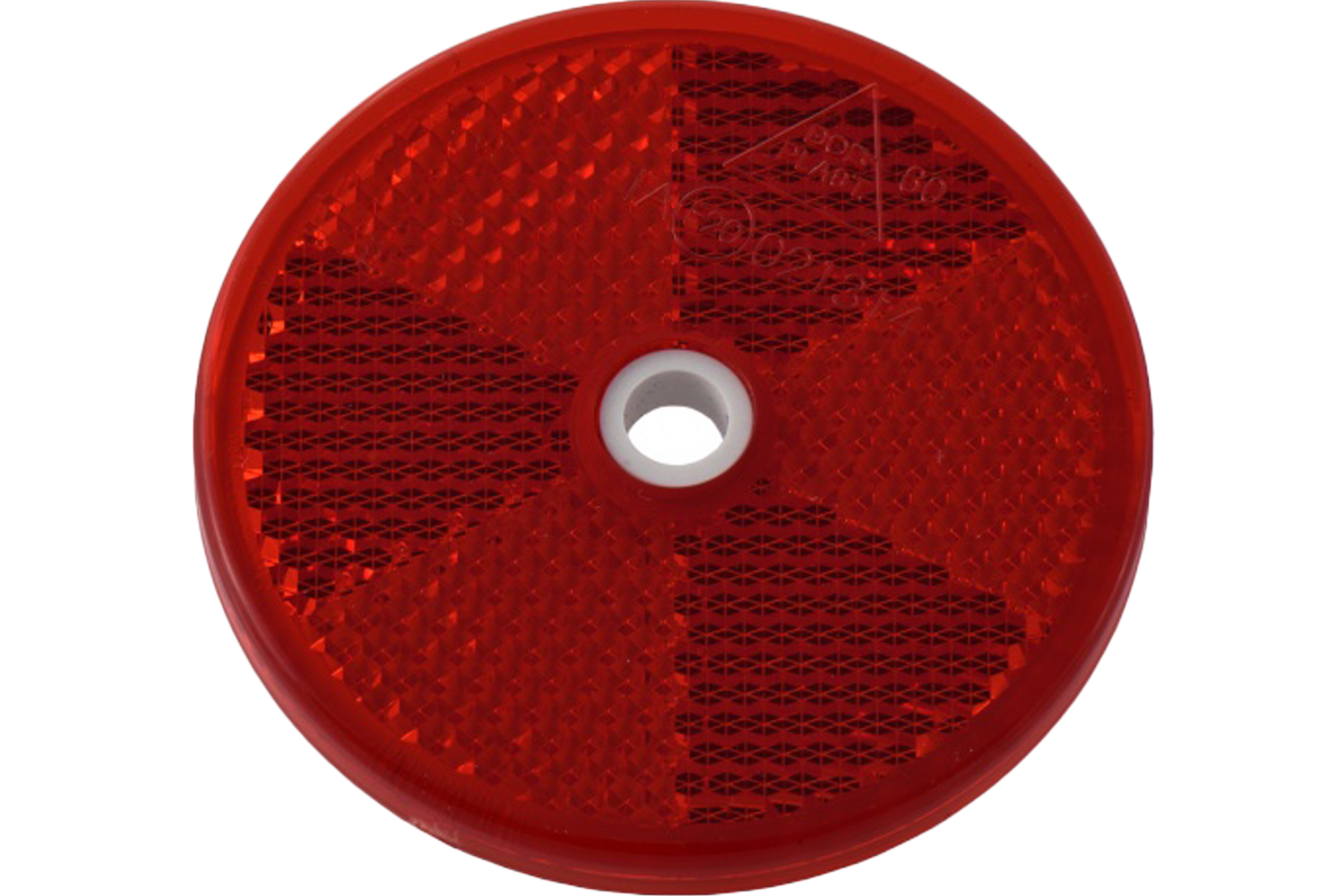 Červený reflektor fi 60 mm s otvorem