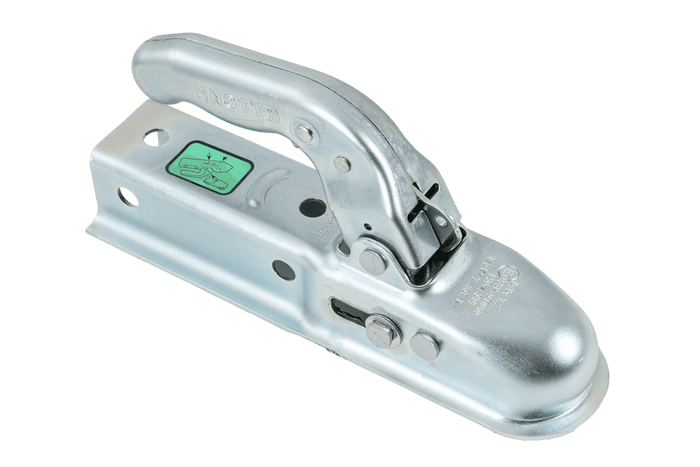 Kulové tažné zařízení KNOTT K7.5-G pro přívěs o hmotnosti 750 kg s čtvercovou ojí o rozměru 45 mm