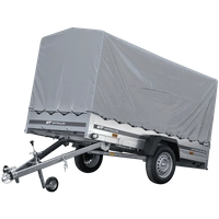 Přívěs za auto na pružinách 264x125 UNITRAILER GARDEN 264/R KIPP s rámem H-1100 a šedým krytem