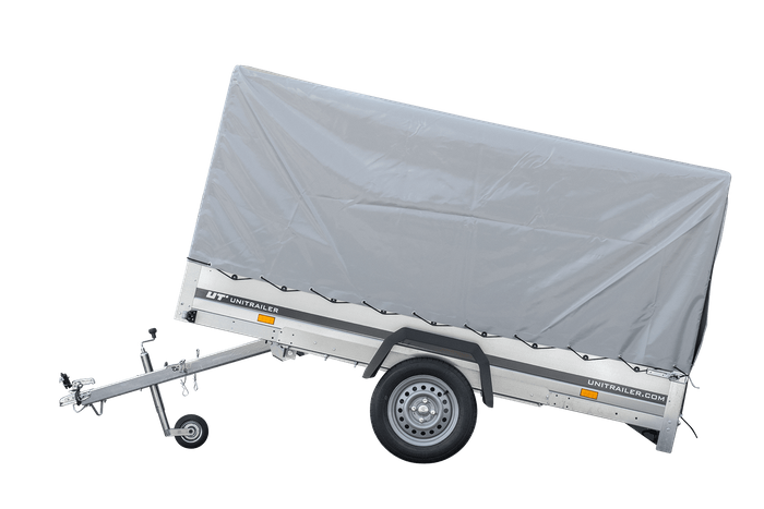Přívěs pro auto 264x125 UNITRAILER GARDEN 264 KIPP s rámem H-1100 a šedou plachtou