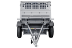 Přívěs Garden Trailer 150 KIPP s síťovanými bočnicemi a šedou plachtou