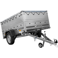 Lehký přívěs na pružinách 200x125 UNITRAILER GARDEN 201/R KIPP s bočnicemi BIS, rámem H-0 a šedou plachtou