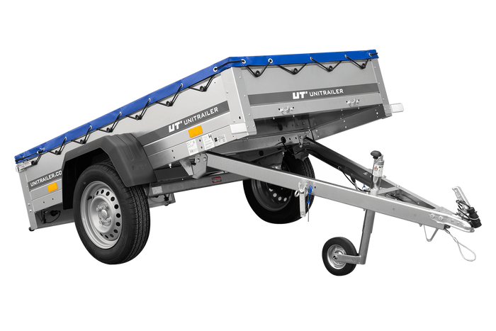 Přívěs Garden Trailer 200 Kipp s rámem H-0 a modrou plachtou