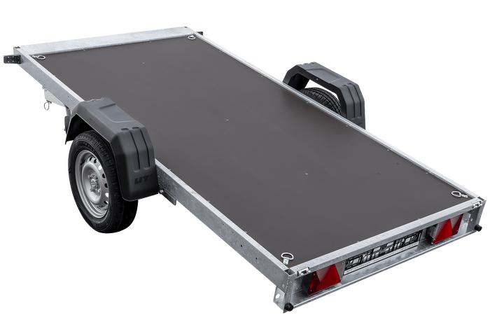 Jednonápravový přívěs na pružinách 264x125 UNITRAILER FORCE 264/R KIPP s rámem H-1100 a šedým krytem