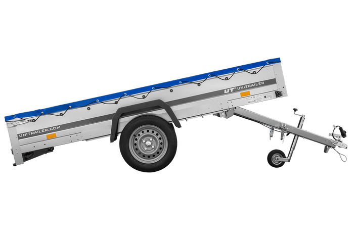 Jednonápravový přívěs 264x125 UNITRAILER GARDEN 264 KIPP s rámem H-0 a modrou plachtou