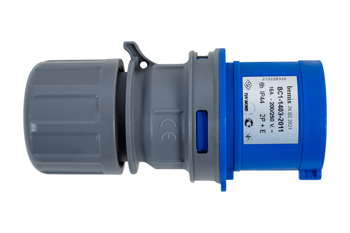 Elektrická zástrčka MANTES 3P, samec, přenosná, 16A, 230V