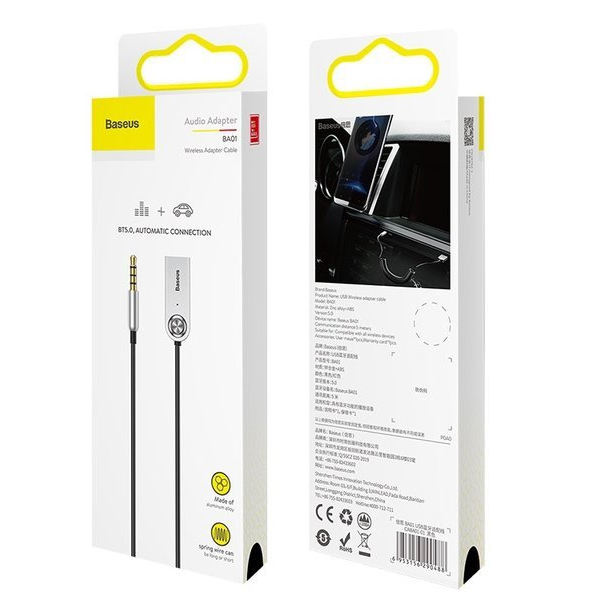 Adaptérový vysílač BASEUS BA01 Audio AUX zvukový přijímač Bluetooth 5.0