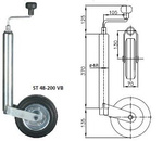 WINTERHOFF ST48-200VB podpěrné kolo 150 kg 48 mm 505-725 mm