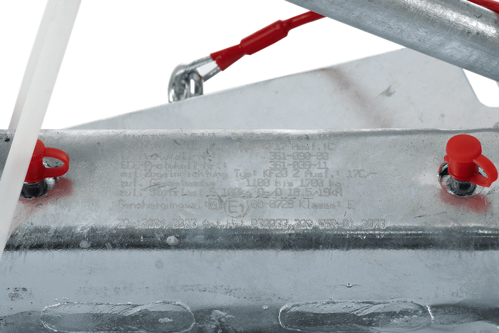 Nájezdové zařízení KNOTT KF17C se závěsem K20B pro přívěs 1700 kg s ojí typu V
