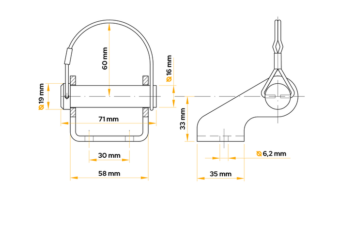 Držák bočního pantu přívěsu WINTERHOFF BSCHG 10-17-C