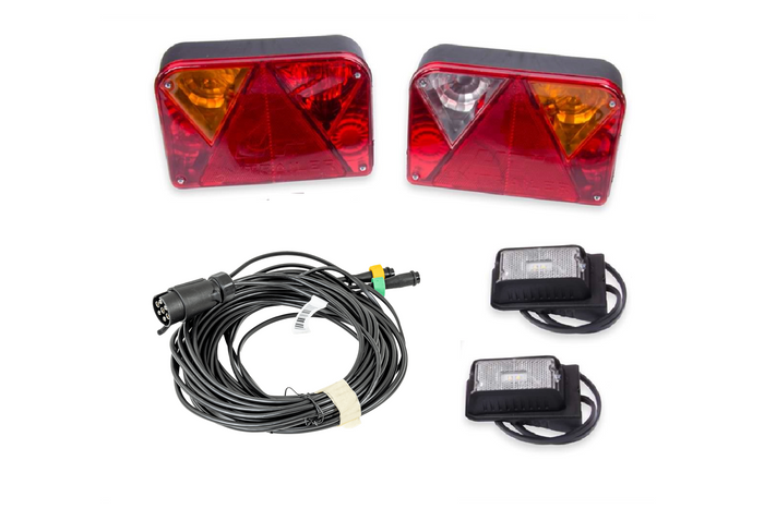 Sada světel: DOBPLAST zadní světla + DOBPLAST LED obrysová světla + MANTES 7m 7pinový svazek