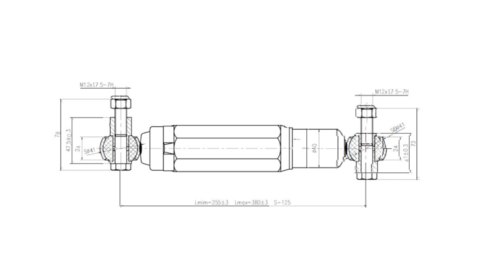 Hydraulický tlumič OUTLET PIVEXIN pro nápravy přívěsů 900-1600 kg pro jednoduché a tandemové nápravy