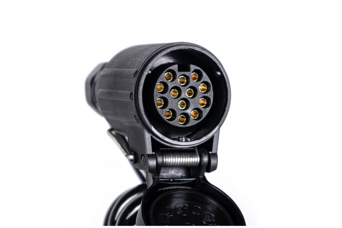 KAMAR E1384-A spirálový elektrický kabel 1,5 m 12V zástrčka/zásuvka 13PIN