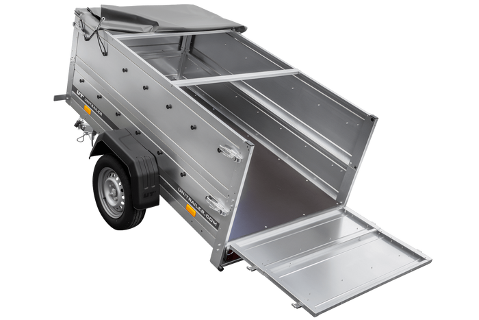 Přívěs Garden Trailer 200 Kipp s BIS bočnicemi, rámem H-0 a šedou plachtou