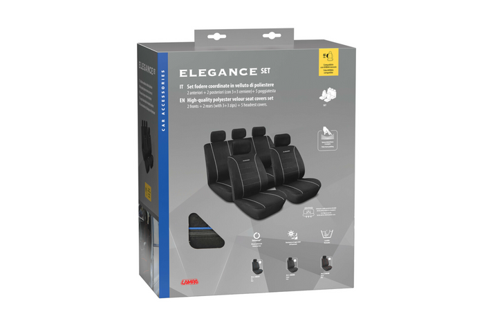 Sada potahů na autosedačky LAMPA Elegance modrá, pro přední a zadní sedadla