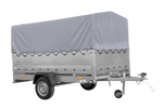Jednonápravový přívěs na pružinách 264x150 UNITRAILER GARDEN 265/R KIPP s bočnicemi BIS, rámem H-800 a šedým krytem