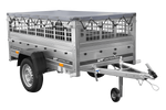 Přívěs Garden Trailer 200 KIPP s síťovanými bočnicemi a šedou plachtou