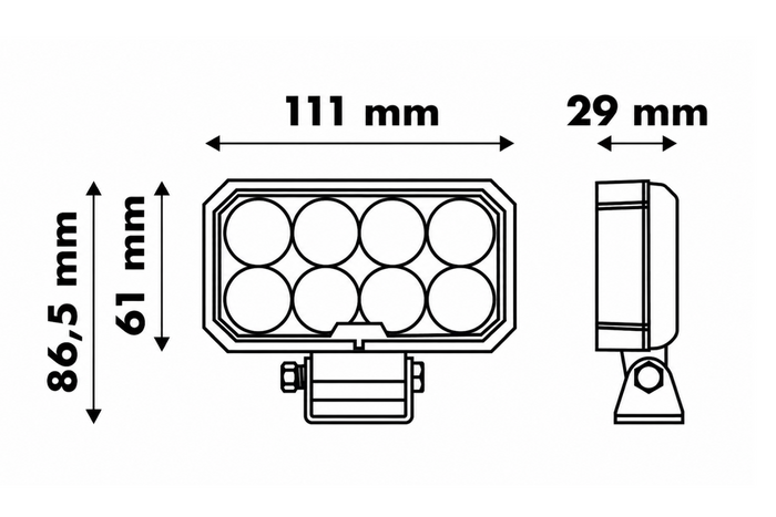 LED pracovní reflektorová svítilna LAYTZ LY7302 32xLED 3200lm obdélníková