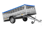 Lehký přívěs 264x150 UNITRAILER GARDEN 265 KIPP s pletivovými bočnicemi, rámem H-0 a modrým krytem