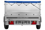 Přívěs za auto 200x125 UNITRAILER GARDEN 201 KIPP s bočnicemi BIS a modrou plachtou