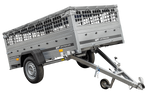 Přívěs za auto 230x125 UNITRAILER GARDEN 230 KIPP s pletivovými bočnicemi a šedou plachtou