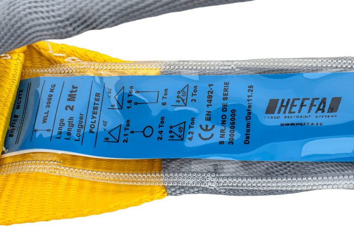 Jeřábový smyk HEFFA 2m/90mm/3t s poutky