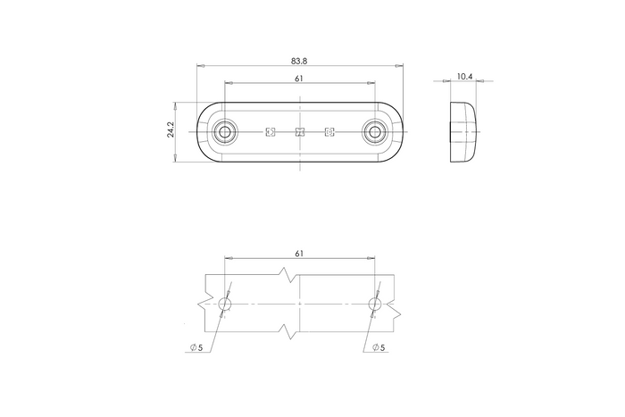Obrysová svítilna WAŚ W97.1 708 LED univerzální