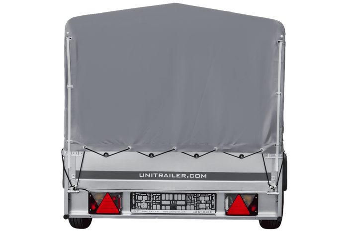 Jednonápravový přívěs na pružinách 264x125 UNITRAILER GARDEN 264/R KIPP s rámem H-800 a šedou plachtou