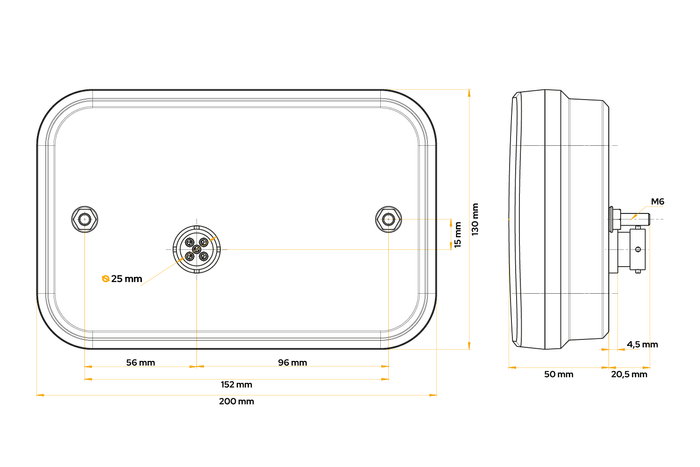 Zadní světlo Fristom FT-270 LED 5 funkcí vpravo