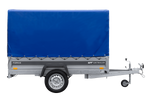 Přívěs za auto na pružinách 230x125 UNITRAILER FORCE 230/R KIPP s rámem H-1100 a modrým krytem
