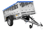 Lehký přívěs 200x106 UNITRAILER GARDEN 200 KIPP s pletivovými bočnicemi, rámem H-0 a modrým krytem