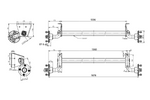 Nebrzděná náprava KNOTT VG7-L pro přívěs 750 kg 1360 mm 1676 mm 4x130
