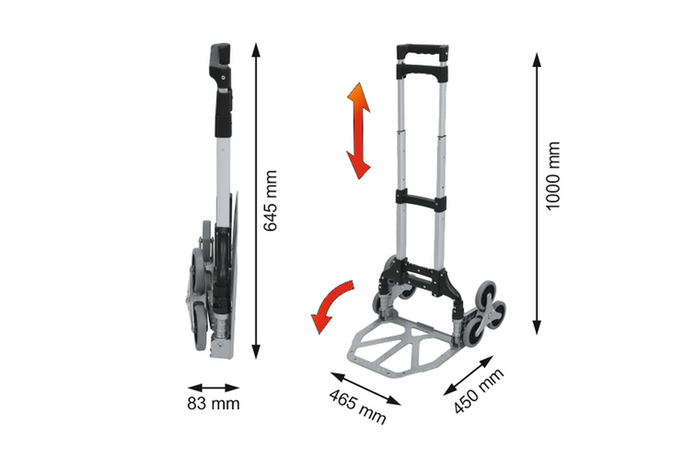 VOREL 78662 schodišťový vozík, 75kg transportní vozík