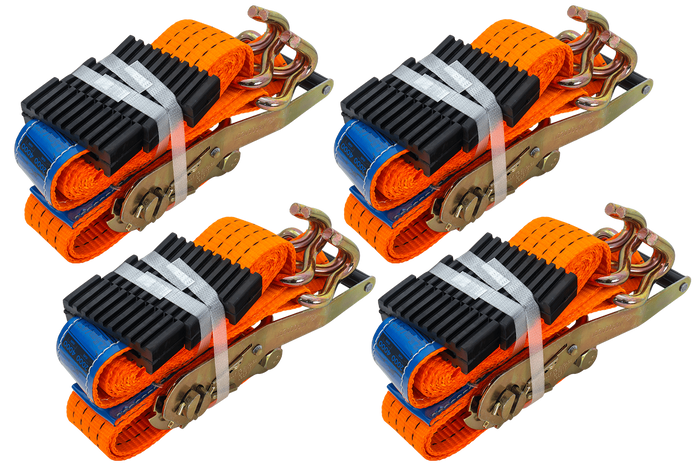 Sada čtyř tříbodových přepravních pásů s napínačem pro přívěs UNITRAILER 3m/50mm/4t oranžová