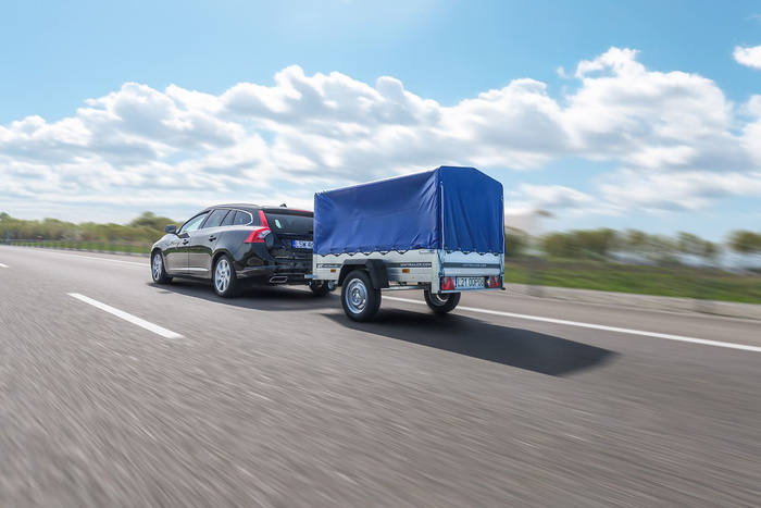 Jednonápravový přívěs 200x106 UNITRAILER GARDEN 200 KIPP s rámem H-800 a modrou plachtou