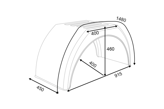 Dvojitý blatník pro 14-16&quot; přívěs DOMAR DK3115 plochý podběh 915/450 mm