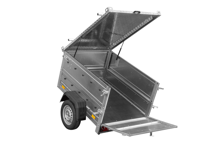 Jednonápravový přívěs 150x106 UNITRAILER GARDEN 150 KIPP s bočnicemi BIS a hliníkovou plachtou