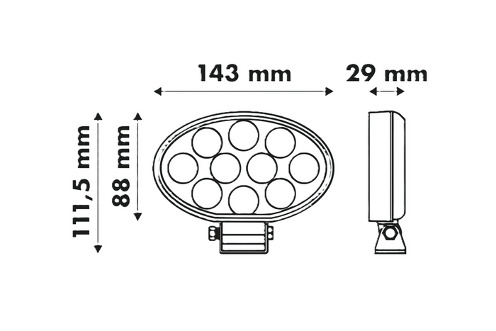 LED pracovní reflektor LAYTZ LY7401 40xLED 4000lm oválný