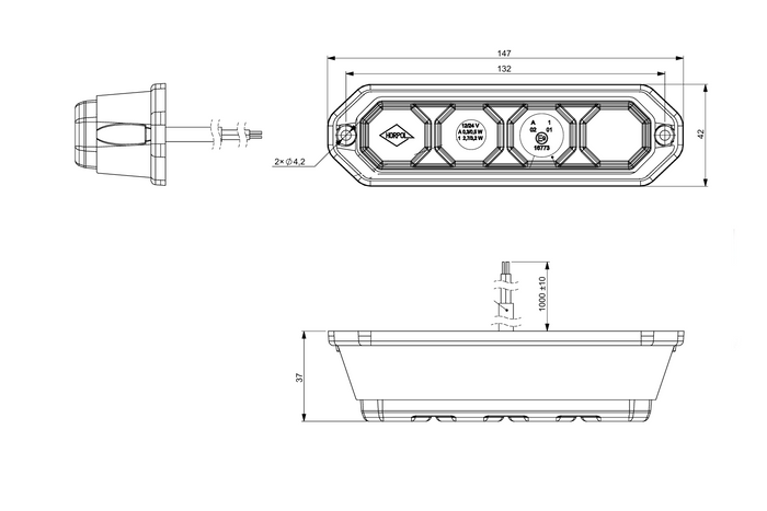 HORPOL LZD 2265 LED přední světlo 2 funkce univerzální