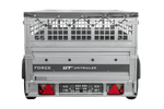 Jednonápravový přívěs 230x125 UNITRAILER FORCE 230 KIPP s pletivovými bočnicemi, rámem H-0 a šedým krytem