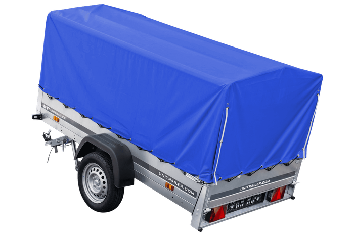 Lehký přívěs 230x125 UNITRAILER GARDEN 230 KIPP s rámem H-800 a modrým krytem