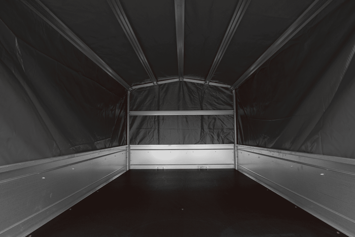 Jednonápravový přívěs 200x125 UNITRAILER GARDEN 201 KIPP s rámem H-800 a šedým krytem