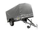 Jednonápravový přívěs s hliníkovými bočnicemi 230x125 Unitrailer Garden 230 KIPP ALU s rámem H-800 a šedým krytem