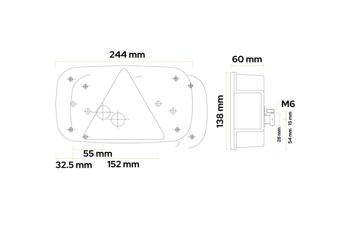 Zadní svítilna ASPÖCK Multipoint III, 7 funkcí, levá