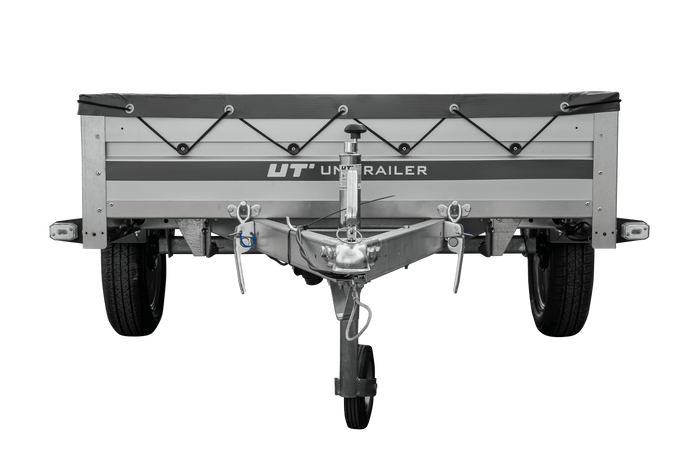 Jednonápravový přívěs s hliníkovými bočnicemi 230x125 Unitrailer Garden 230 KIPP ALU s rámem H-0 a šedým krytem